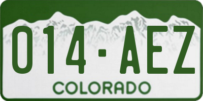 CO license plate 014AEZ