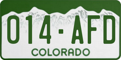 CO license plate 014AFD