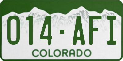 CO license plate 014AFI