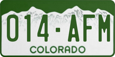 CO license plate 014AFM