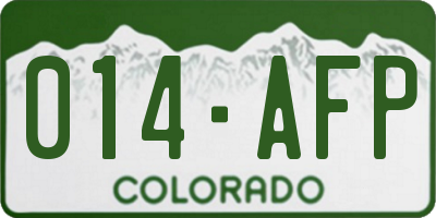 CO license plate 014AFP