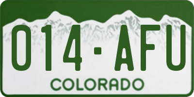 CO license plate 014AFU