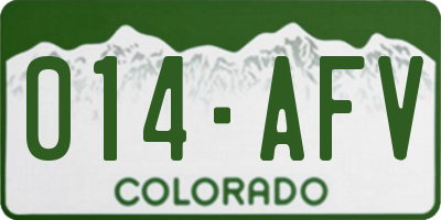 CO license plate 014AFV