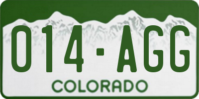 CO license plate 014AGG