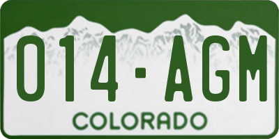 CO license plate 014AGM