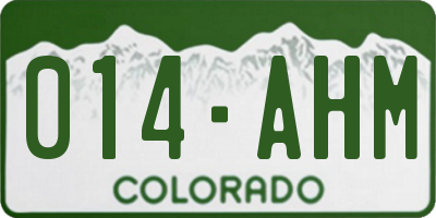 CO license plate 014AHM