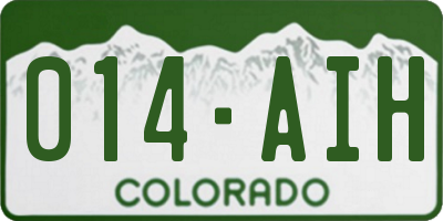 CO license plate 014AIH