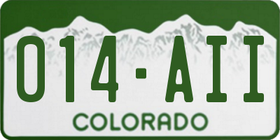 CO license plate 014AII