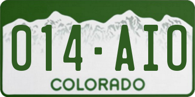 CO license plate 014AIO