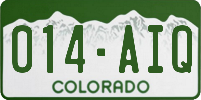 CO license plate 014AIQ
