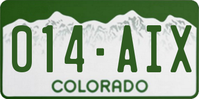 CO license plate 014AIX