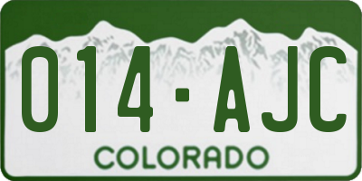 CO license plate 014AJC