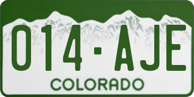 CO license plate 014AJE