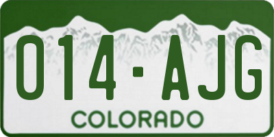 CO license plate 014AJG