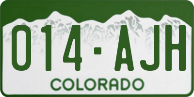CO license plate 014AJH
