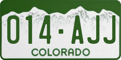 CO license plate 014AJJ