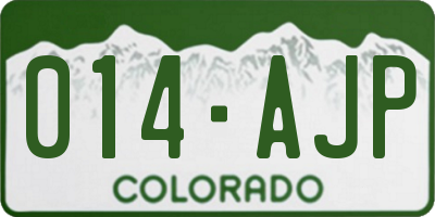 CO license plate 014AJP