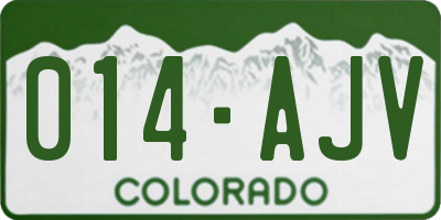 CO license plate 014AJV