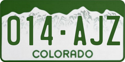 CO license plate 014AJZ