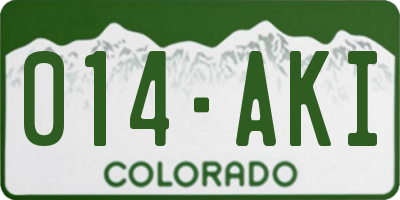 CO license plate 014AKI
