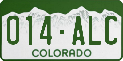 CO license plate 014ALC