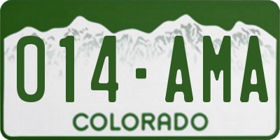 CO license plate 014AMA