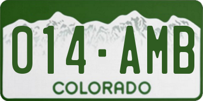 CO license plate 014AMB