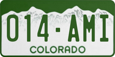 CO license plate 014AMI