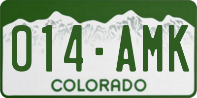 CO license plate 014AMK