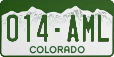 CO license plate 014AML