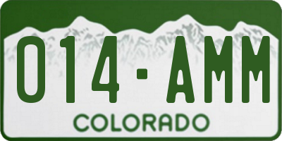 CO license plate 014AMM