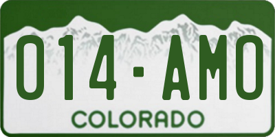 CO license plate 014AMO