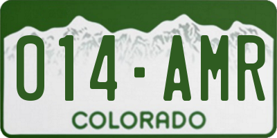 CO license plate 014AMR