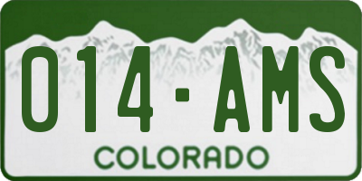 CO license plate 014AMS