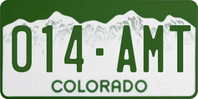 CO license plate 014AMT