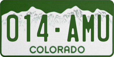 CO license plate 014AMU