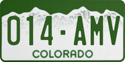 CO license plate 014AMV