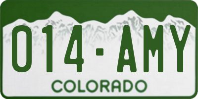 CO license plate 014AMY