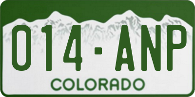 CO license plate 014ANP