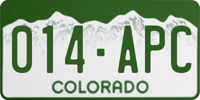 CO license plate 014APC