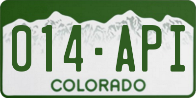CO license plate 014API