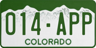 CO license plate 014APP