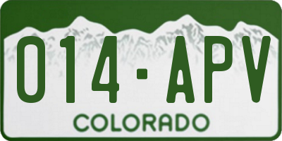 CO license plate 014APV