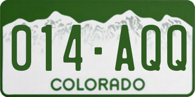 CO license plate 014AQQ