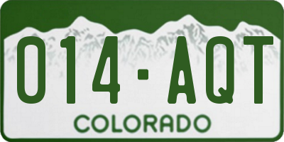 CO license plate 014AQT