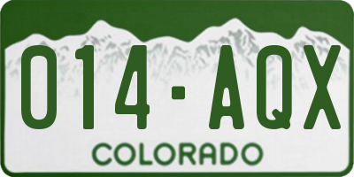 CO license plate 014AQX