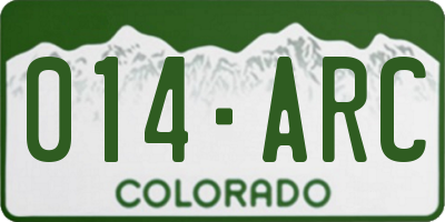 CO license plate 014ARC