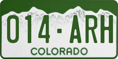 CO license plate 014ARH