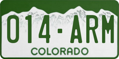 CO license plate 014ARM