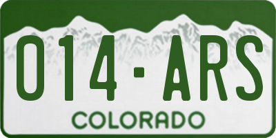 CO license plate 014ARS